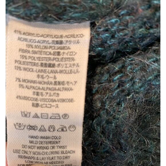 Free People Karina Green Faux Wrap Sweater Pullover Size Small Heathered - Picture 8 of 10